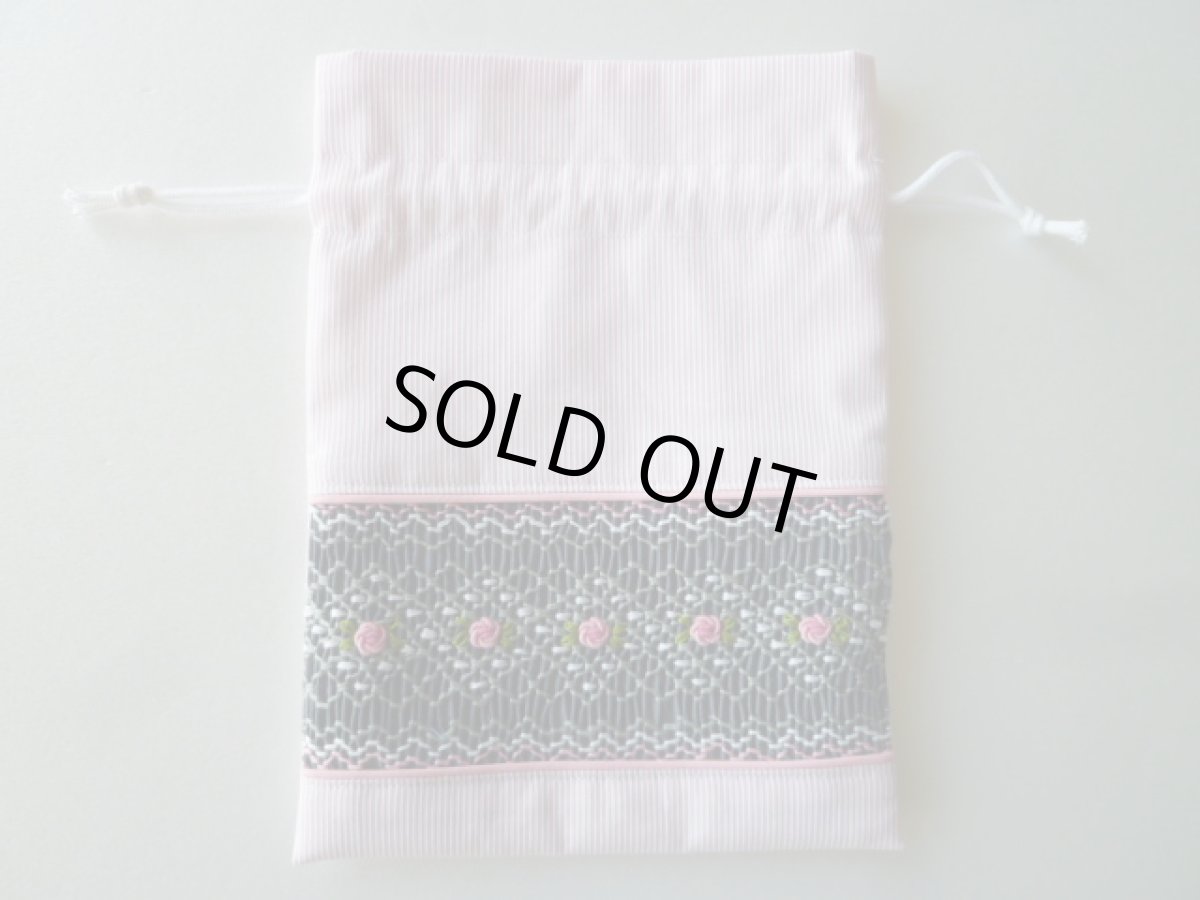 画像2: ミニ巾着 704GPK（ピンクコードレーン生地） (2)