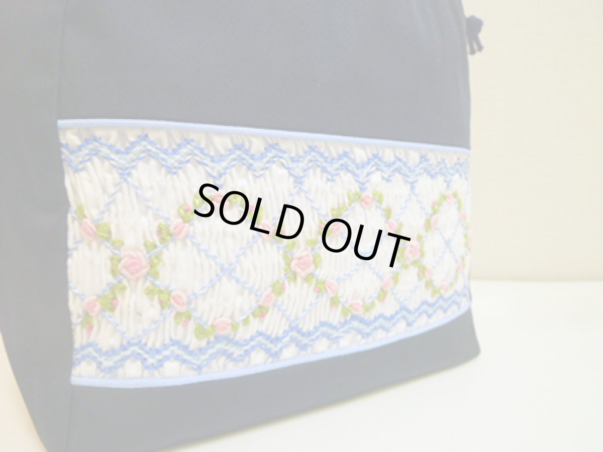 画像5: スモッキング ランチ巾着袋 709W-BL (5)