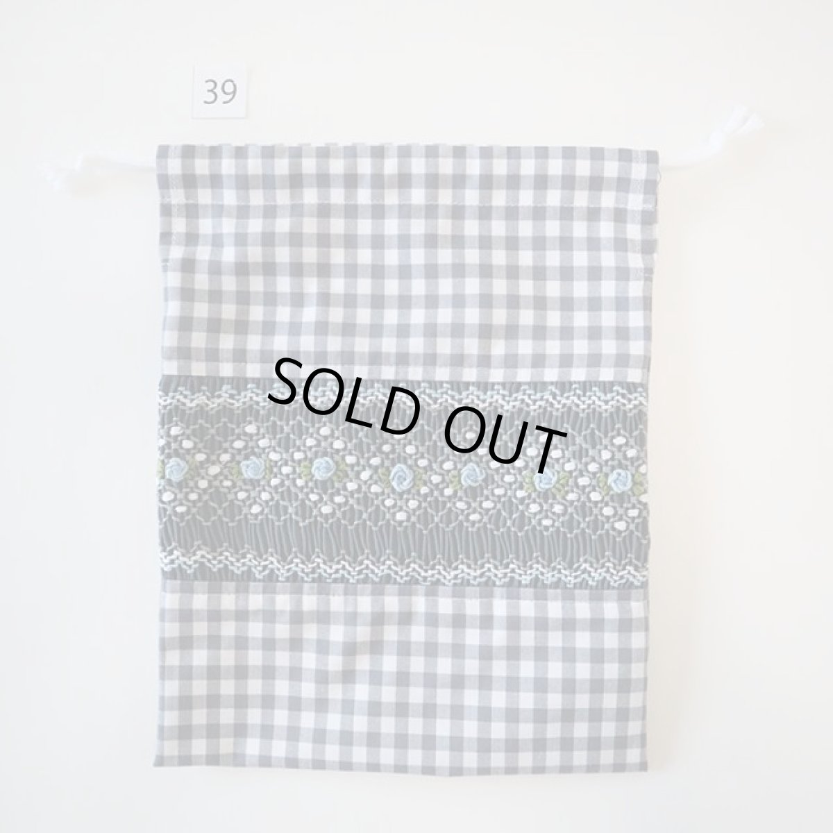 画像2: スモッキング刺繍のミニ巾着 Mサイズ-39 (2)