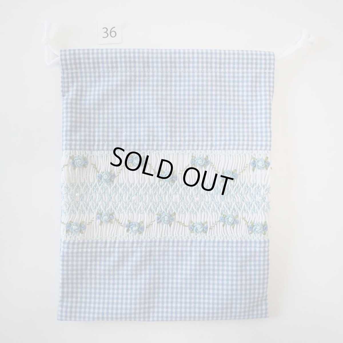 画像2: スモッキング刺繍のミニ巾着 Mサイズ-36 (2)