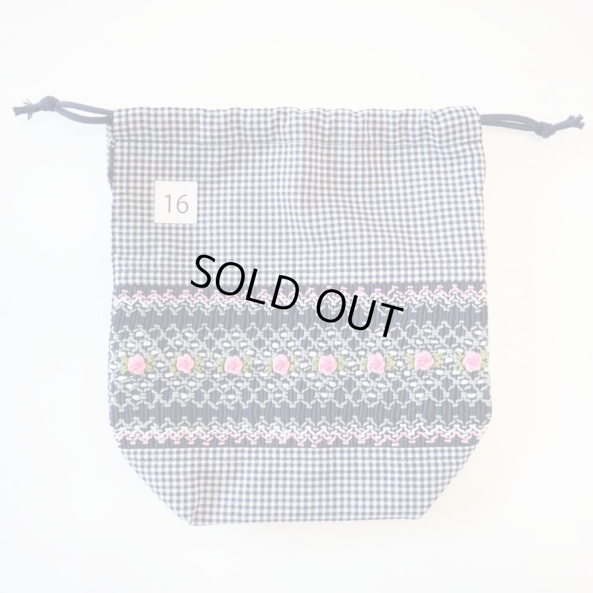 画像2: スモッキング刺繍のミニ巾着 Mサイズ-16 (2)