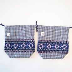 画像2: スモッキング刺繍のミニ巾着 Mサイズ-13 (2)