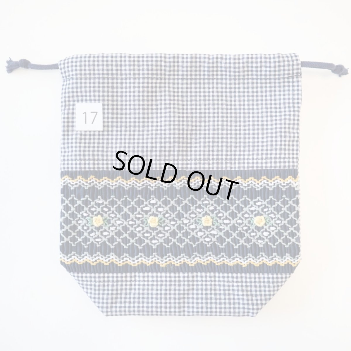 画像2: スモッキング刺繍のミニ巾着 Mサイズ-17 (2)