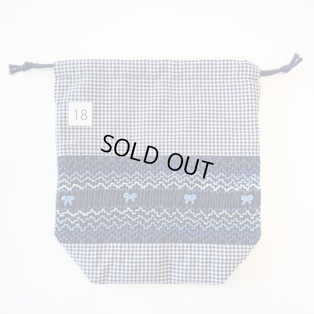 画像2: スモッキング刺繍のミニ巾着 Mサイズ-18 (2)