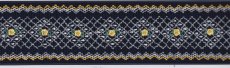 画像2: 完成スモッキング刺繍帯・紺 (2)