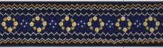 画像2: 完成スモッキング刺繍帯・紺 (2)