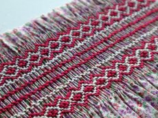 画像1: 完成スモッキング刺繍帯・花柄ピンク系 (1)