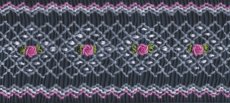 画像2: 完成スモッキング刺繍帯・グレー布 (2)