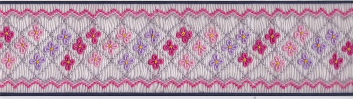 画像3: 完成スモッキング刺繍帯・白 (3)