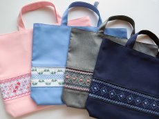 画像3: 完成スモッキング刺繍帯・紺 (3)