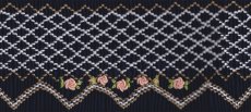 画像2: 完成スモッキング刺繍帯・紺 (2)