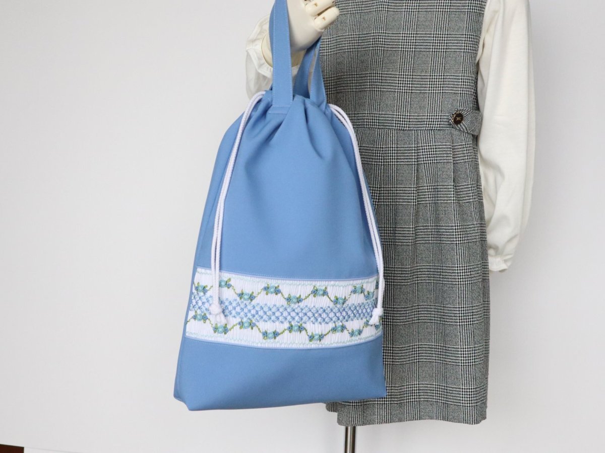 画像3: 完成スモッキング刺繍帯・白 (3)