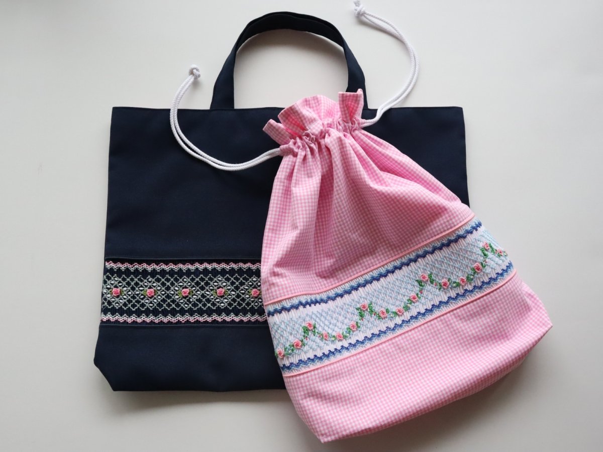 画像5: 完成スモッキング刺繍帯・白 (5)