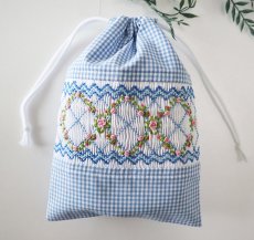 画像4: 完成スモッキング刺繍帯・白 (4)