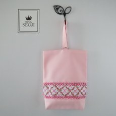 画像3: 完成スモッキング刺繍帯・白 (3)