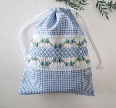 画像5: 完成スモッキング刺繍帯・白 (5)