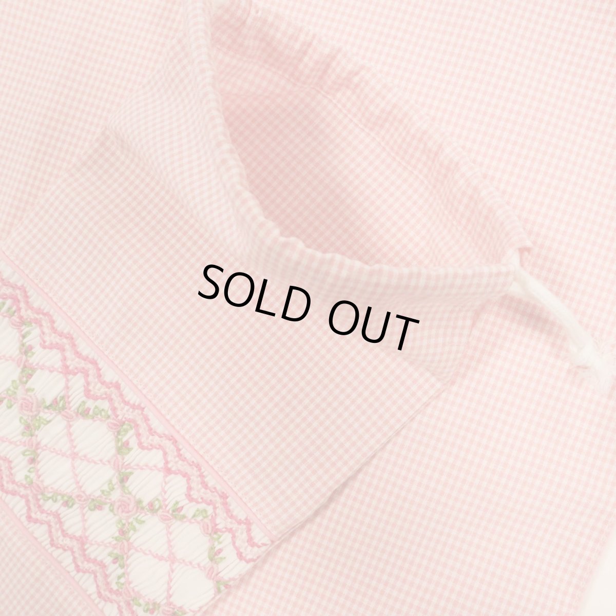 画像3: スモッキング刺繍の給食セット(ギンガムピンク) 製作見本 (3)