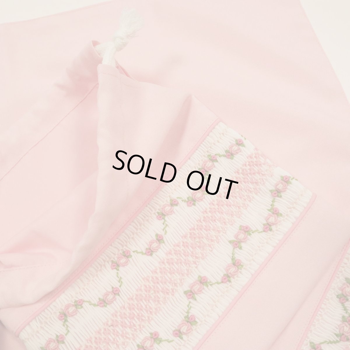 画像3: スモッキング刺繍の撥水/給食セット(ピンク) 製作見本 (3)