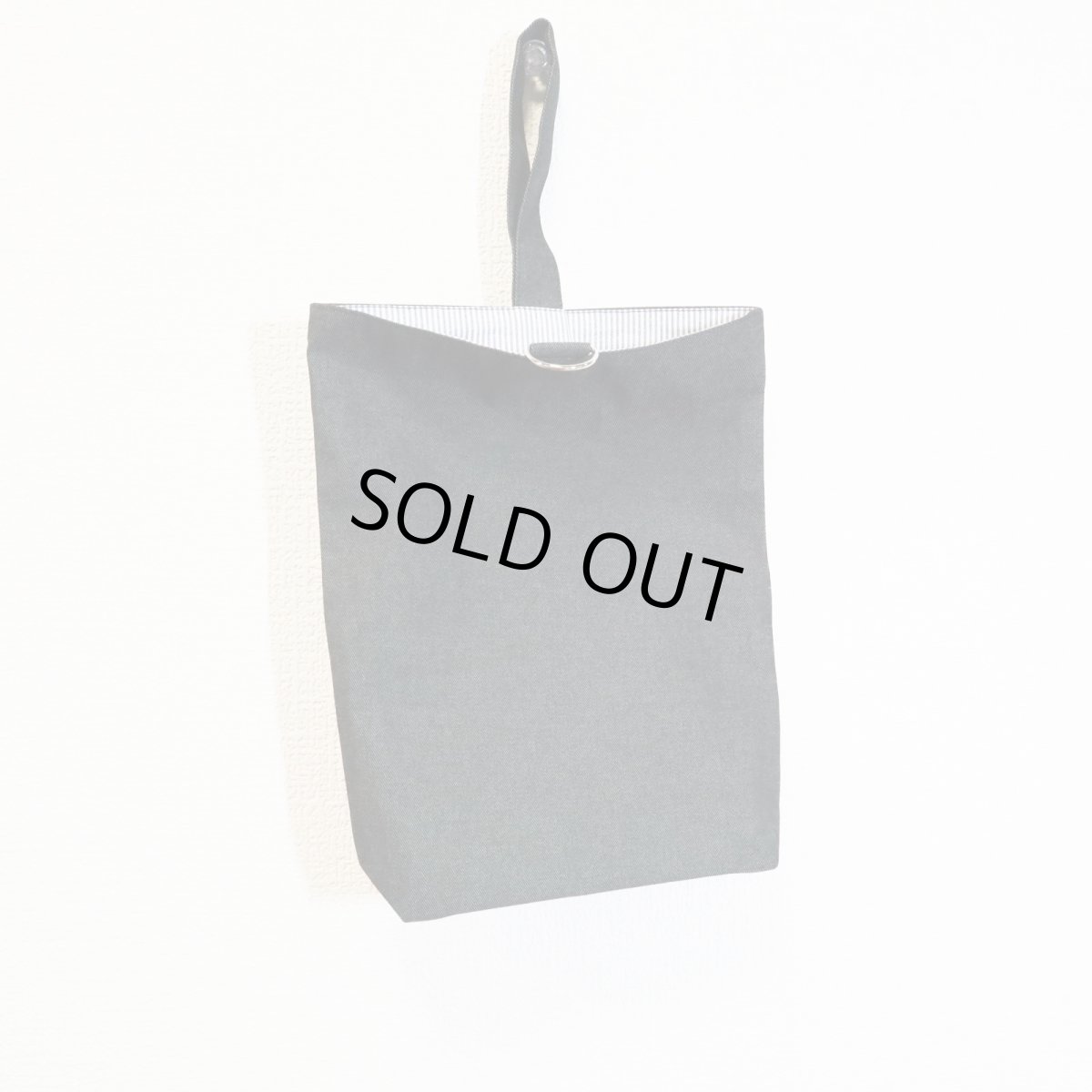 画像2: 旧商品在庫処分 シューズバッグ-ブラックデニム-クロスステッチ刺繍（マリン） (2)