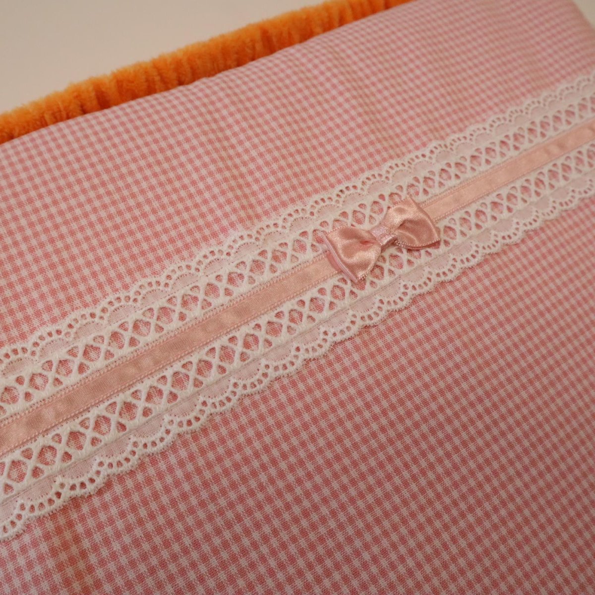 画像2: 見本品　キンダークッションカバー (ギンガムピンク） (2)