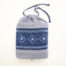 画像1: スモッキング刺繍のミニ巾着 Mサイズ-47 (1)