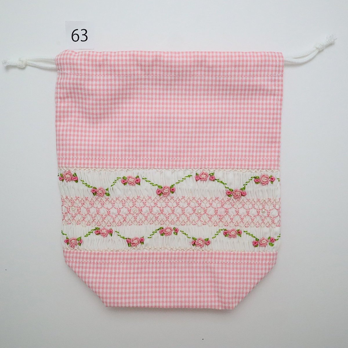 画像2: スモッキング刺繍のミニ巾着 Sサイズ 63 (2)