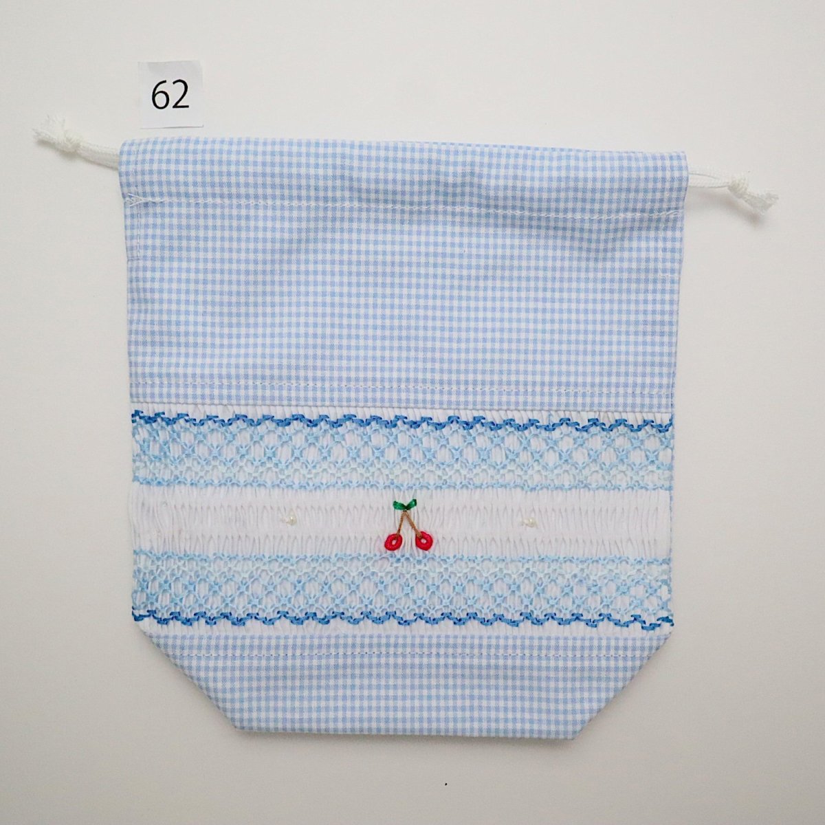 画像2: スモッキング刺繍のミニ巾着 Mサイズ-62 (2)