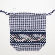 画像2: スモッキング刺繍のミニ巾着 Mサイズ-57 (2)
