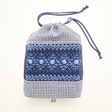 画像1: スモッキング刺繍のミニ巾着 Mサイズ-49 (1)