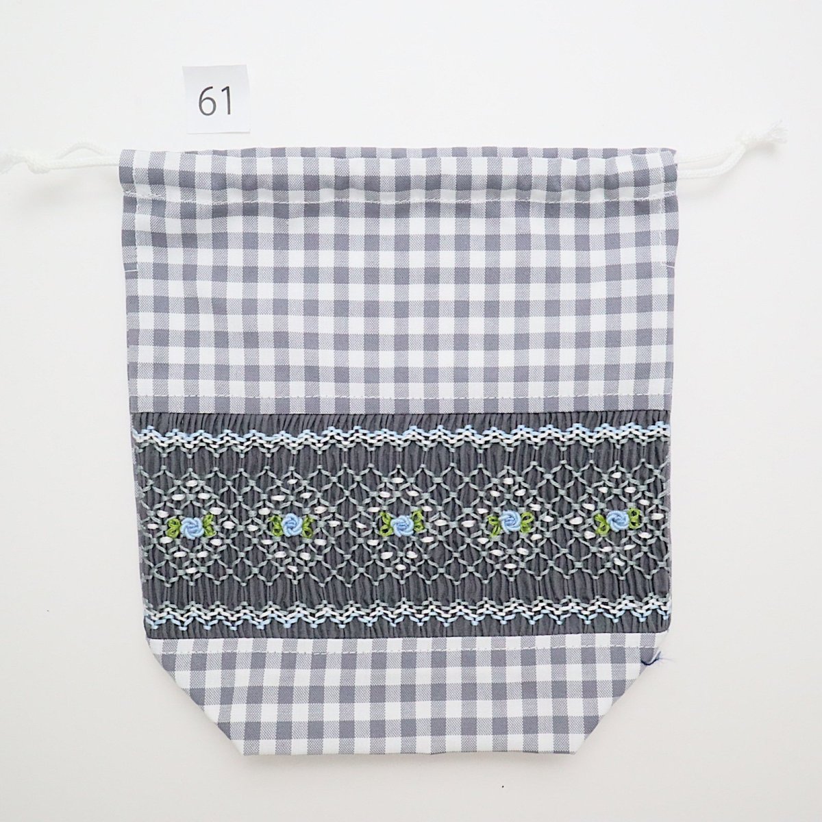画像2: スモッキング刺繍のミニ巾着 Mサイズ-61 (2)