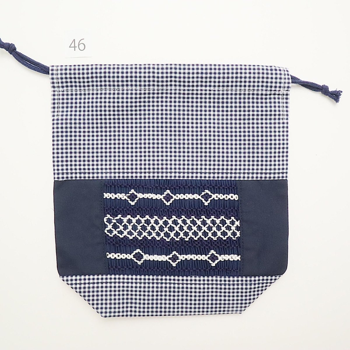 画像2: スモッキング刺繍のミニ巾着 Mサイズ-46 (2)