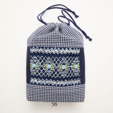 画像1: スモッキング刺繍のミニ巾着 Mサイズ-56 (1)