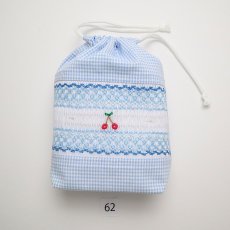 画像1: スモッキング刺繍のミニ巾着 Mサイズ-62 (1)