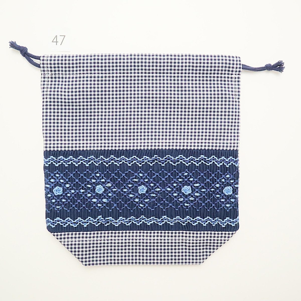 画像2: スモッキング刺繍のミニ巾着 Mサイズ-47 (2)