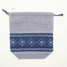 画像2: スモッキング刺繍のミニ巾着 Mサイズ-47 (2)