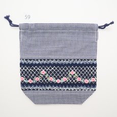 画像2: スモッキング刺繍のミニ巾着 Mサイズ-59 (2)