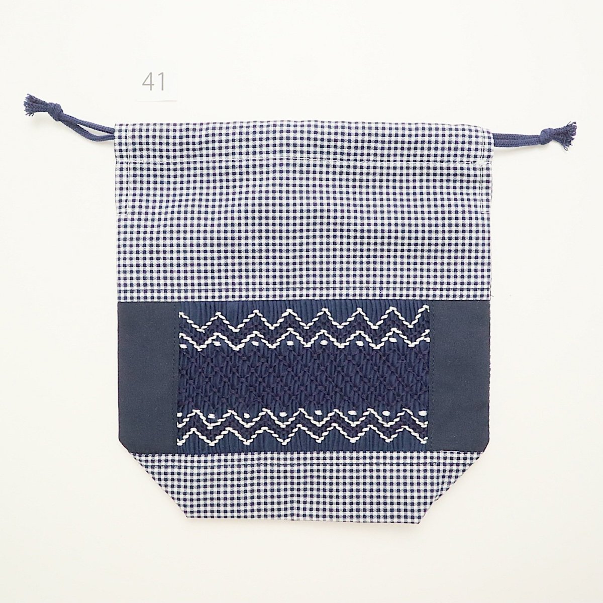 画像2: スモッキング刺繍のミニ巾着 Mサイズ-41 (2)