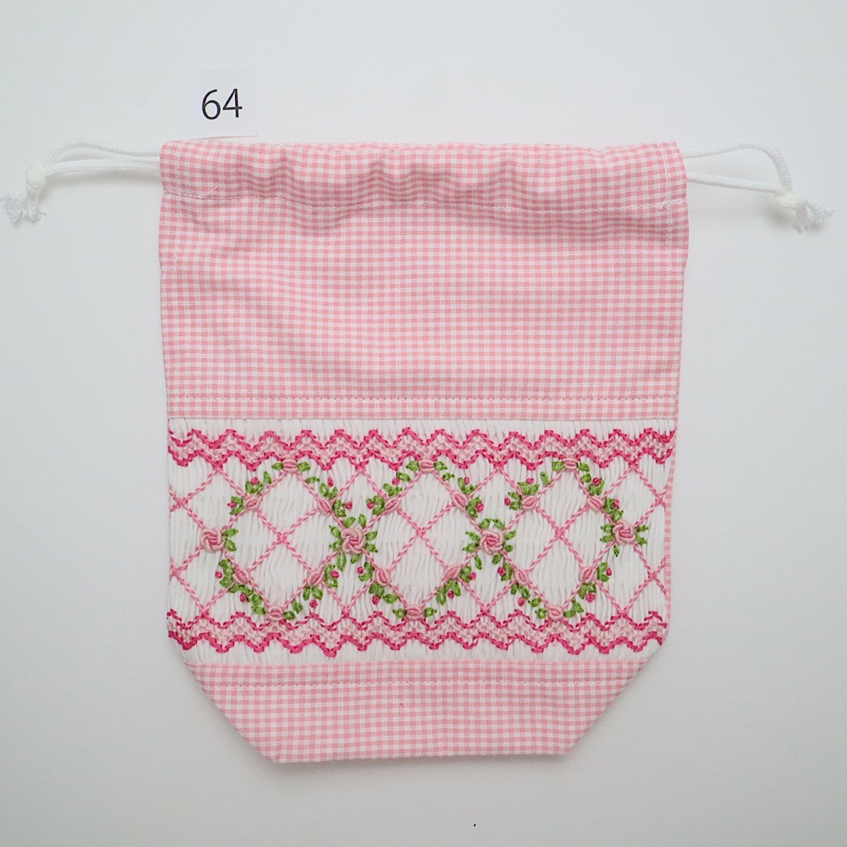 画像2: スモッキング刺繍のミニ巾着 Sサイズ 64 (2)