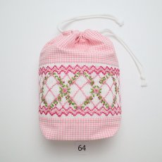 画像1: スモッキング刺繍のミニ巾着 Sサイズ 64 (1)