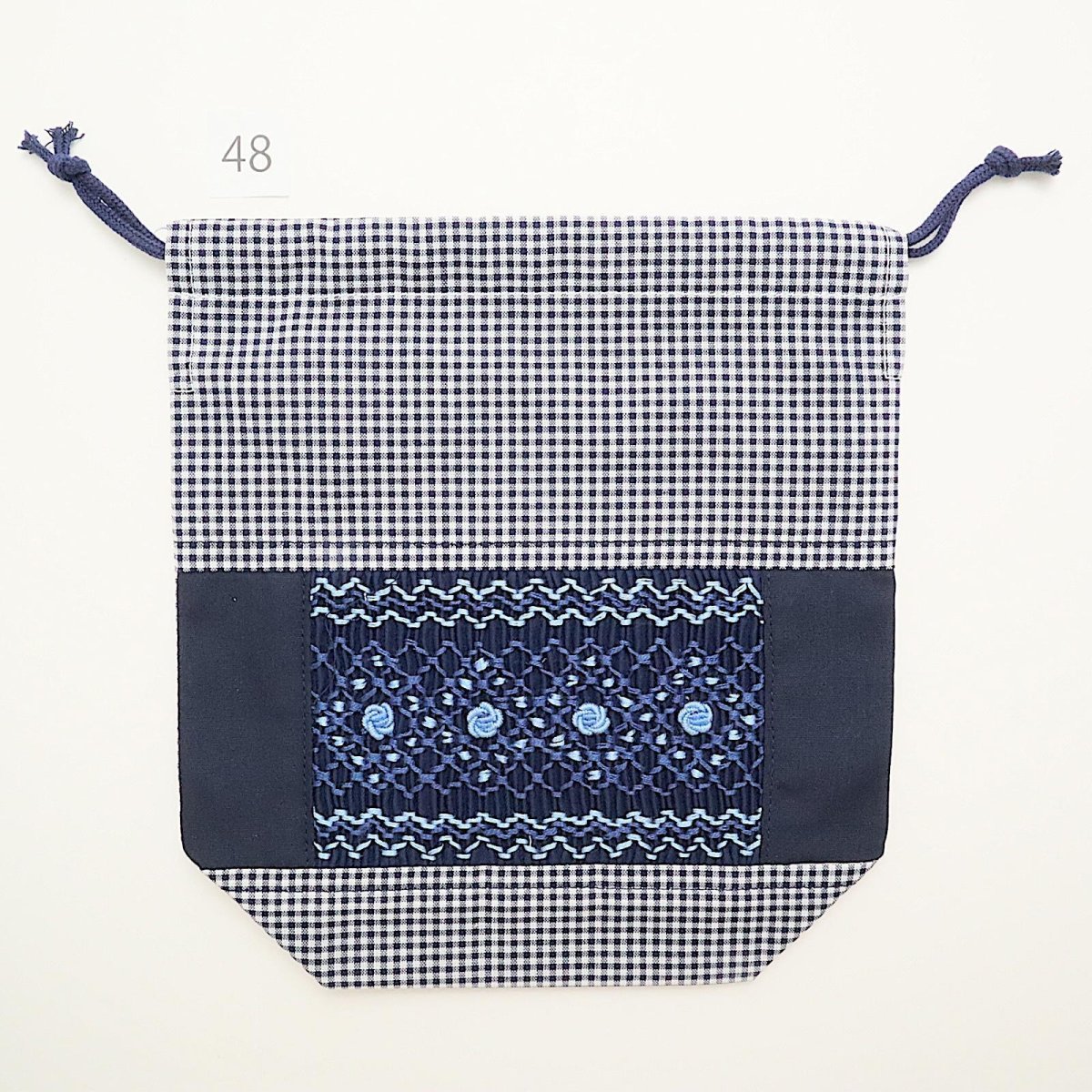 画像2: スモッキング刺繍のミニ巾着 Mサイズ-48 (2)