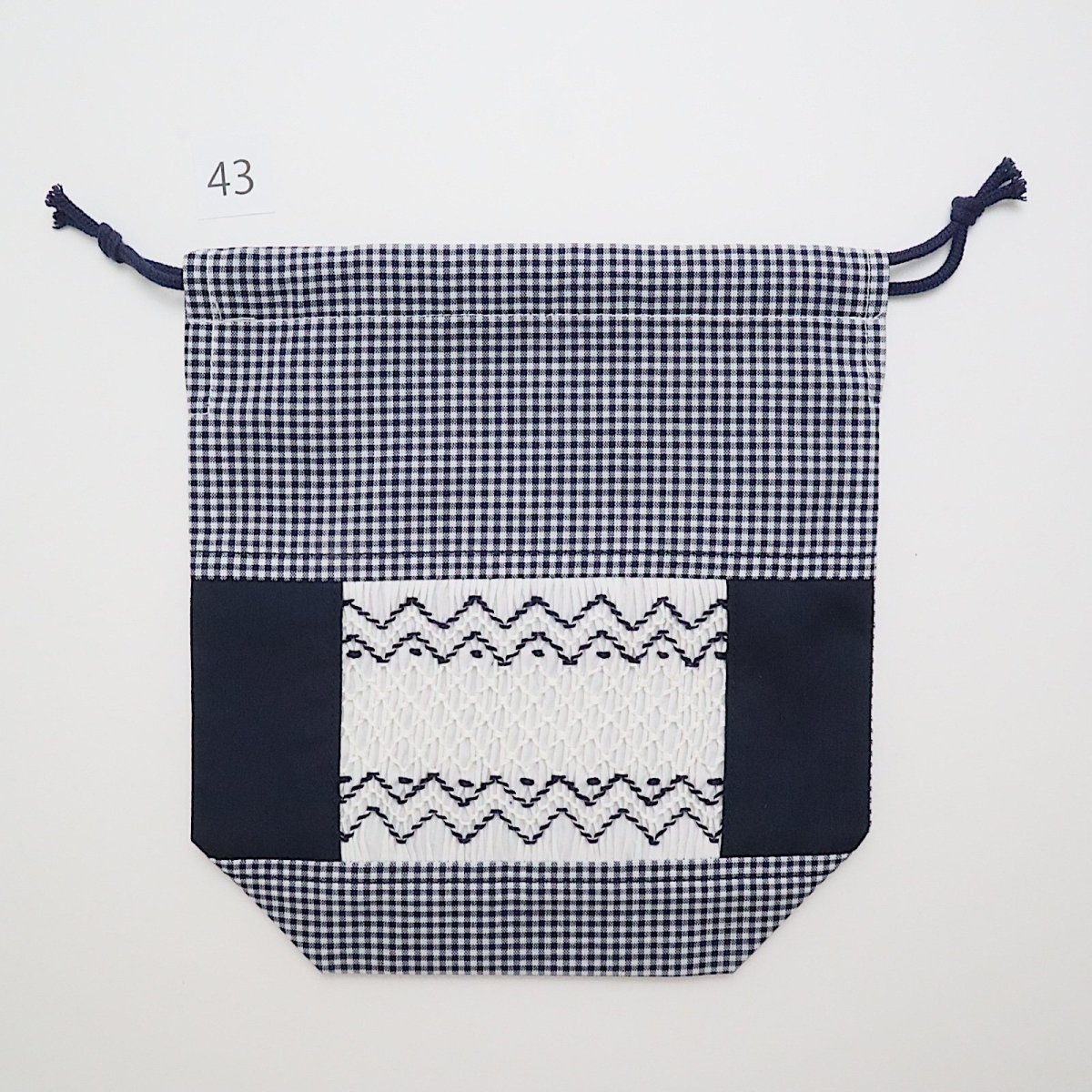 画像2: スモッキング刺繍のミニ巾着 Mサイズ-43 (2)