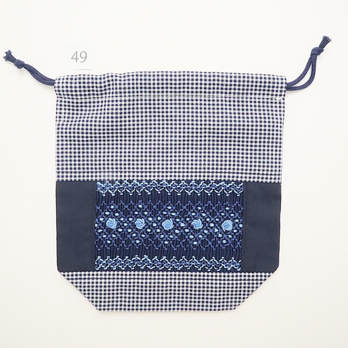 画像2: スモッキング刺繍のミニ巾着 Mサイズ-49 (2)