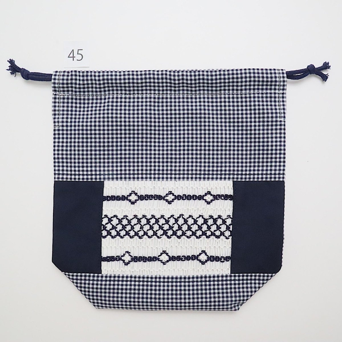 画像2: スモッキング刺繍のミニ巾着 Mサイズ-45 (2)