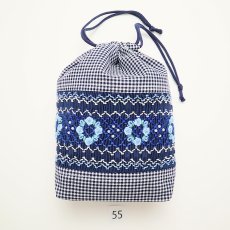 画像1: スモッキング刺繍のミニ巾着 Mサイズ-55 (1)