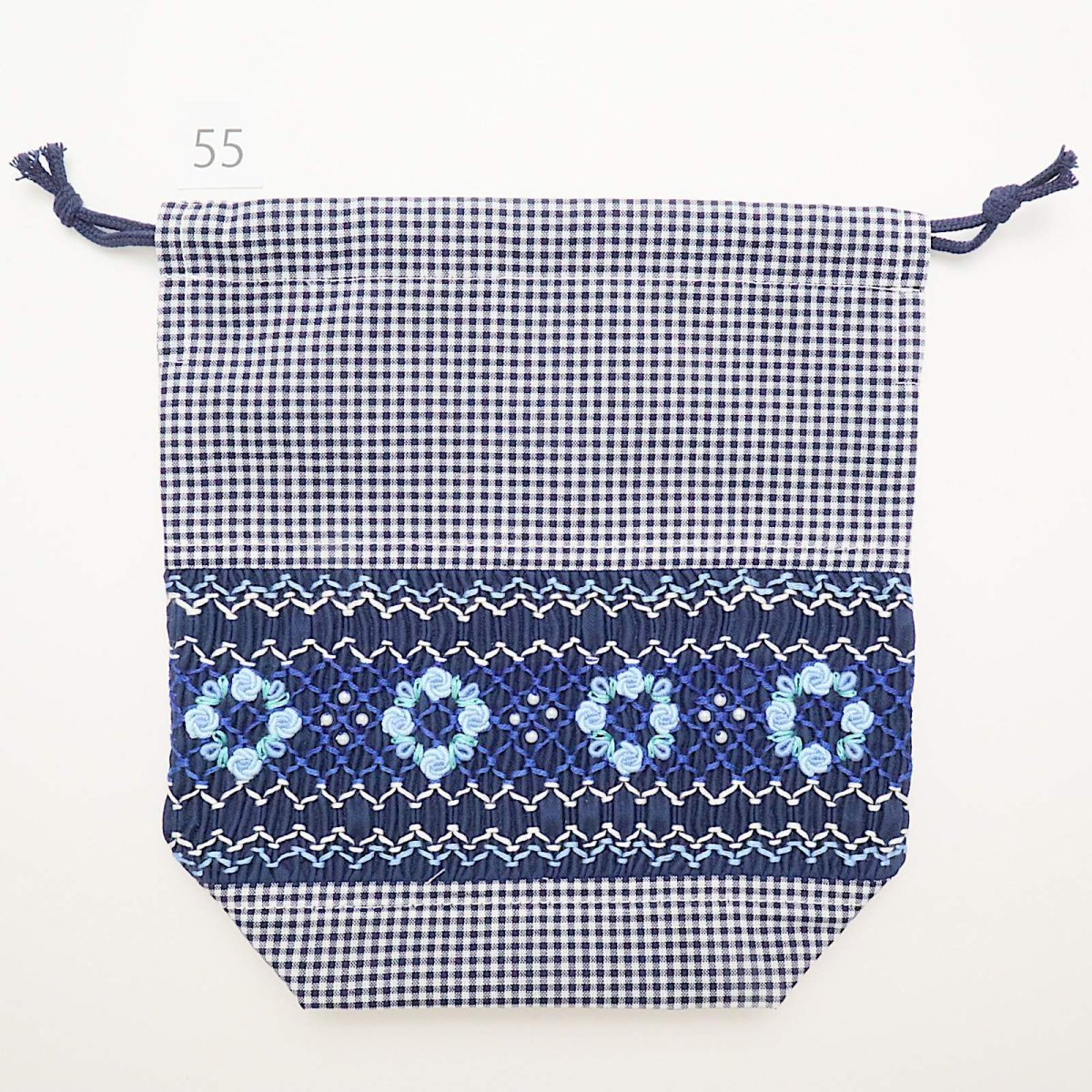 画像2: スモッキング刺繍のミニ巾着 Mサイズ-55 (2)
