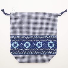 画像2: スモッキング刺繍のミニ巾着 Mサイズ-55 (2)