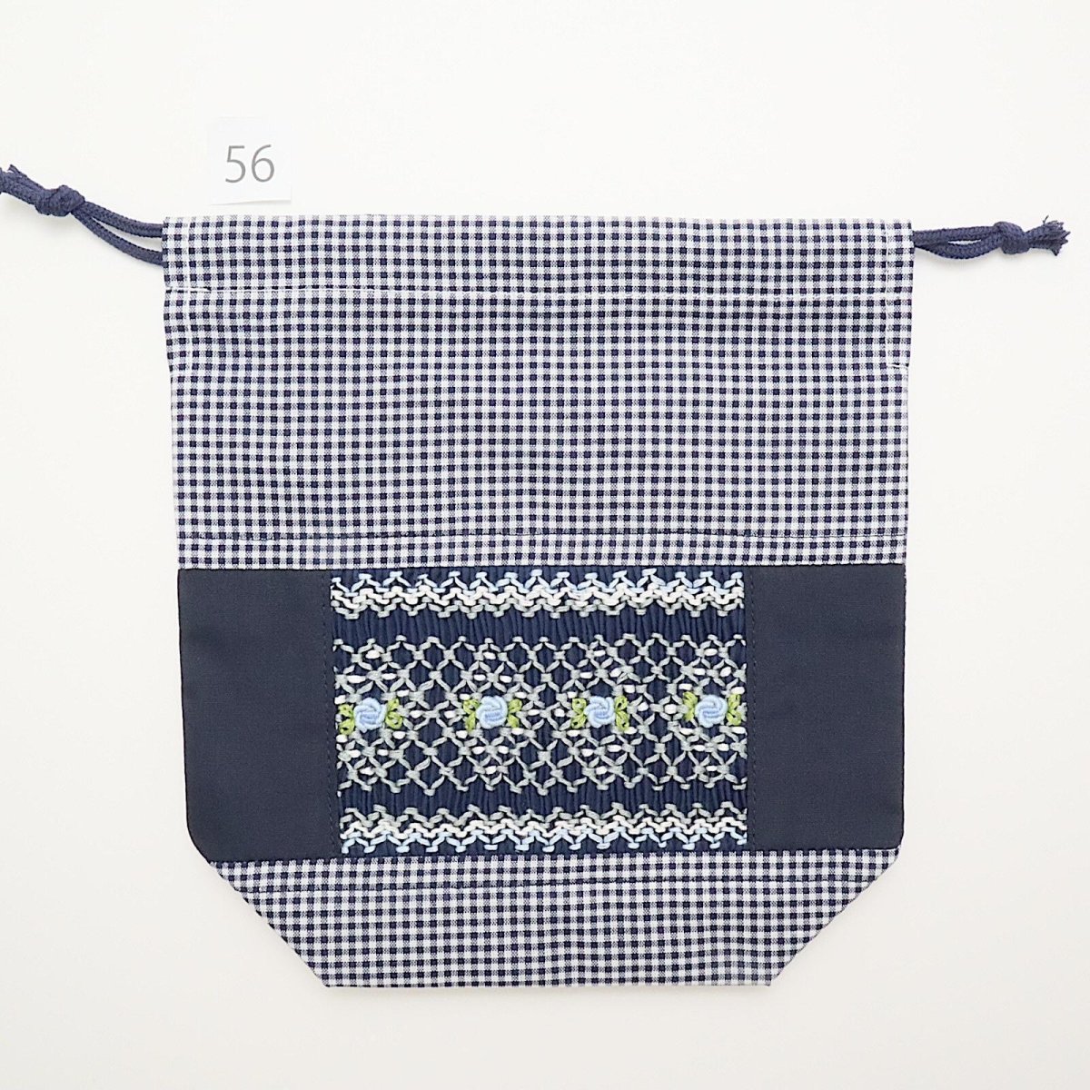 画像2: スモッキング刺繍のミニ巾着 Mサイズ-56 (2)