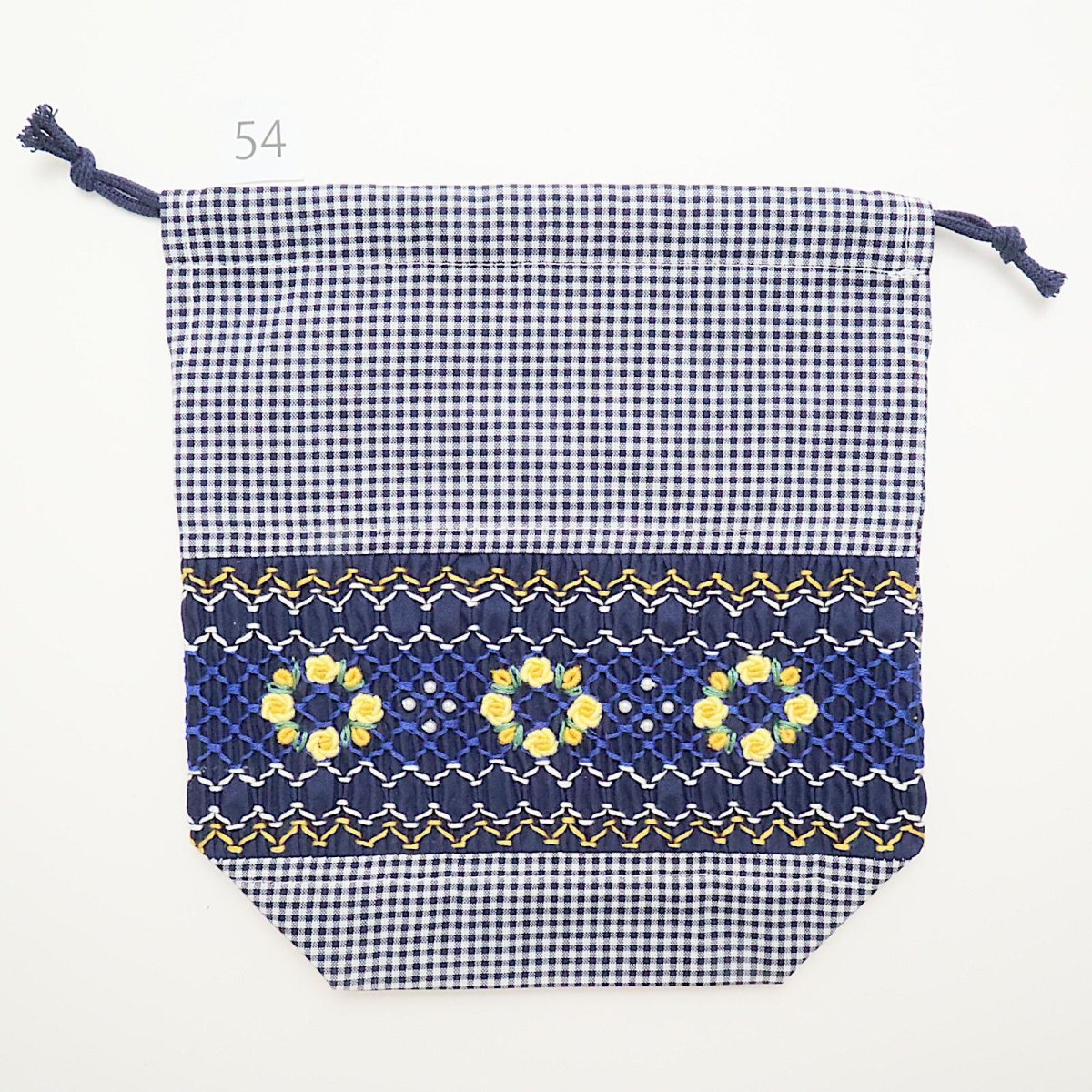 画像2: スモッキング刺繍のミニ巾着 Mサイズ-54 (2)