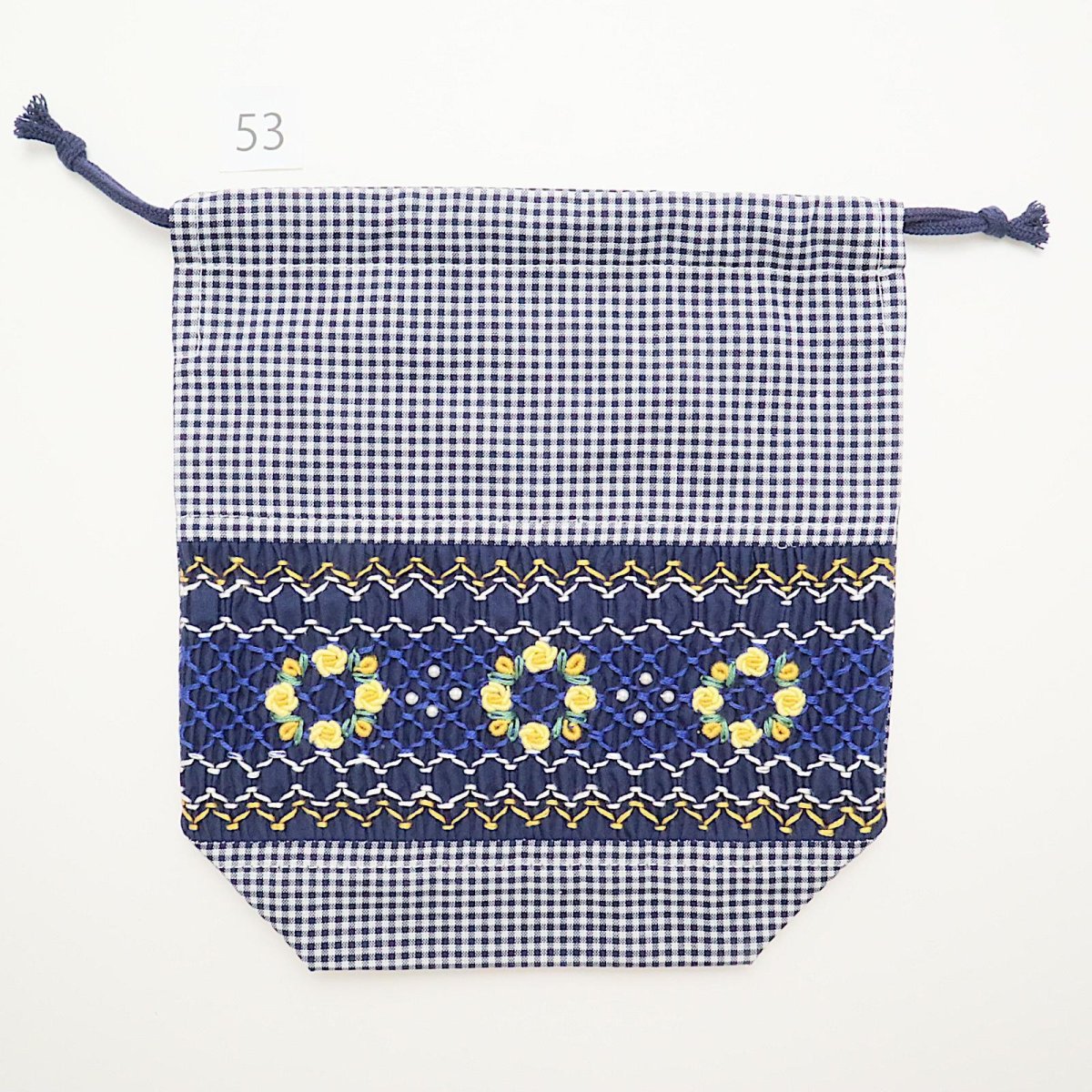 画像2: スモッキング刺繍のミニ巾着 Mサイズ-53 (2)