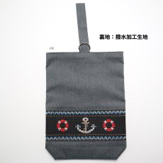 画像1: シューズバッグ（1本持ち手）裏地のみ撥水加工有　20×27×５ (1)